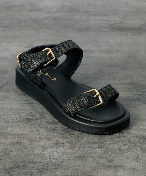 Rouge vif la cle / ルージュ・ヴィフ ラクレ サンダル | 【PAOLO BOVE / パオロ ボーヴ】ラフィアベルトサンダル / 厚底サン | 詳細1