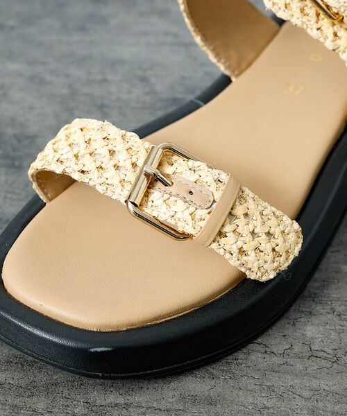 Rouge vif la cle / ルージュ・ヴィフ ラクレ サンダル | 【PAOLO BOVE / パオロ ボーヴ】ラフィアベルトサンダル / 厚底サン | 詳細15