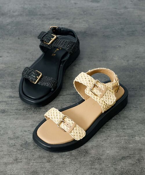 Rouge vif la cle / ルージュ・ヴィフ ラクレ サンダル | 【PAOLO BOVE / パオロ ボーヴ】ラフィアベルトサンダル / 厚底サン | 詳細6