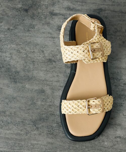 Rouge vif la cle / ルージュ・ヴィフ ラクレ サンダル | 【PAOLO BOVE / パオロ ボーヴ】ラフィアベルトサンダル / 厚底サン | 詳細10