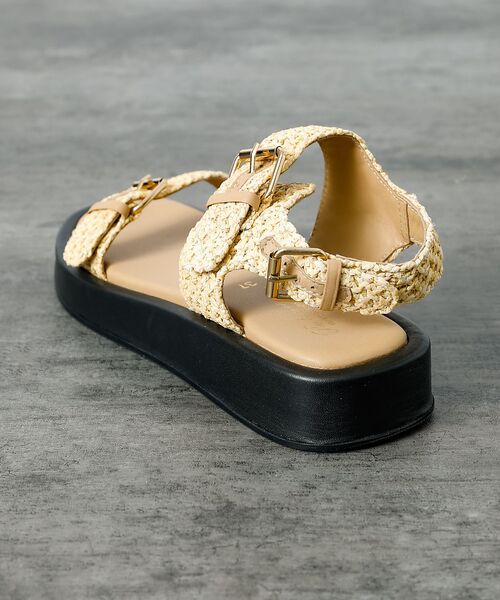 Rouge vif la cle / ルージュ・ヴィフ ラクレ サンダル | 【PAOLO BOVE / パオロ ボーヴ】ラフィアベルトサンダル / 厚底サン | 詳細11