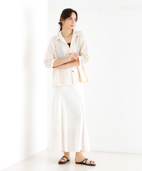 Rouge vif la cle / ルージュ・ヴィフ ラクレ シャツ・ブラウス | 【Le Melange/ル・メランジュ】ラッセル編 シアーシャツ / レースシャ | 詳細1