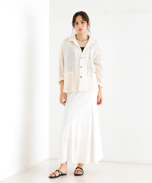 Rouge vif la cle / ルージュ・ヴィフ ラクレ シャツ・ブラウス | 【Le Melange/ル・メランジュ】ラッセル編 シアーシャツ / レースシャ | 詳細11