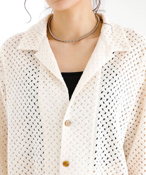 Rouge vif la cle / ルージュ・ヴィフ ラクレ シャツ・ブラウス | 【Le Melange/ル・メランジュ】ラッセル編 シアーシャツ / レースシャ | 詳細5