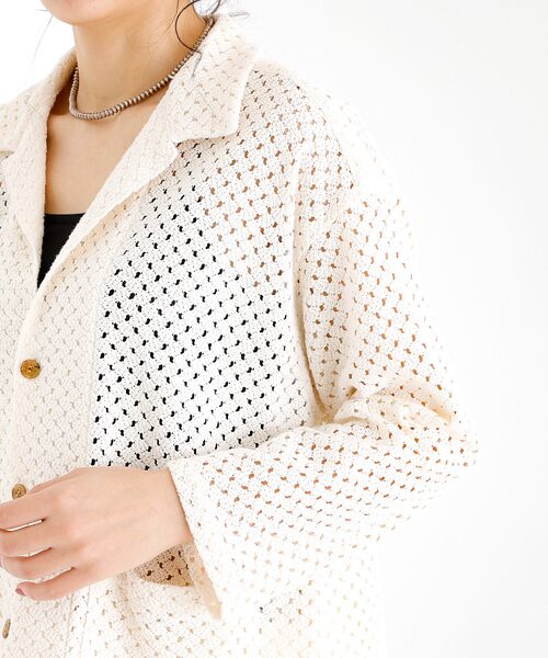 Rouge vif la cle / ルージュ・ヴィフ ラクレ シャツ・ブラウス | 【Le Melange/ル・メランジュ】ラッセル編 シアーシャツ / レースシャ | 詳細6