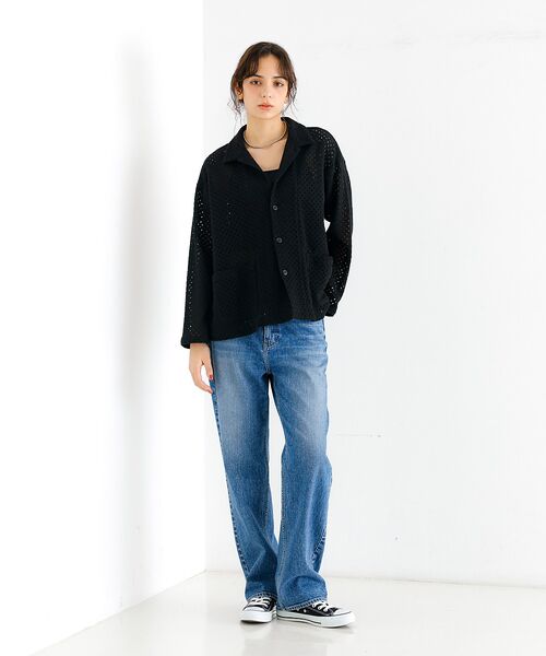 Rouge vif la cle / ルージュ・ヴィフ ラクレ シャツ・ブラウス | 【Le Melange/ル・メランジュ】ラッセル編 シアーシャツ / レースシャ | 詳細12