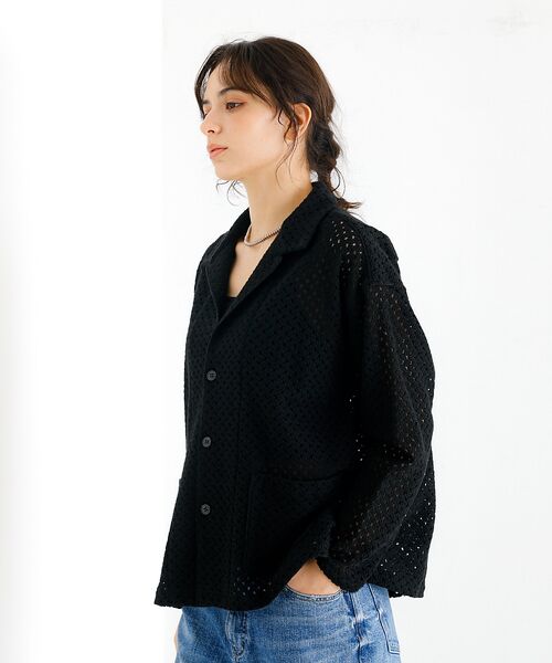 Rouge vif la cle / ルージュ・ヴィフ ラクレ シャツ・ブラウス | 【Le Melange/ル・メランジュ】ラッセル編 シアーシャツ / レースシャ | 詳細13