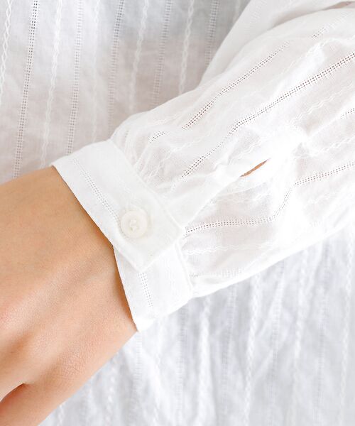 Rouge vif la cle / ルージュ・ヴィフ ラクレ シャツ・ブラウス | 【Le Melange/ル・メランジュ】ラッフルリネンブラウス / 無地 / ス | 詳細9