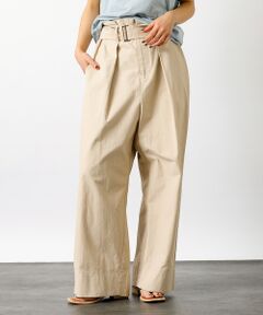 Rouge vif la cle / ルージュ・ヴィフ ラクレ パンツ | 【Le Melange/ル・メランジュ】ツイルハイウエストパンツ / ベルト付き