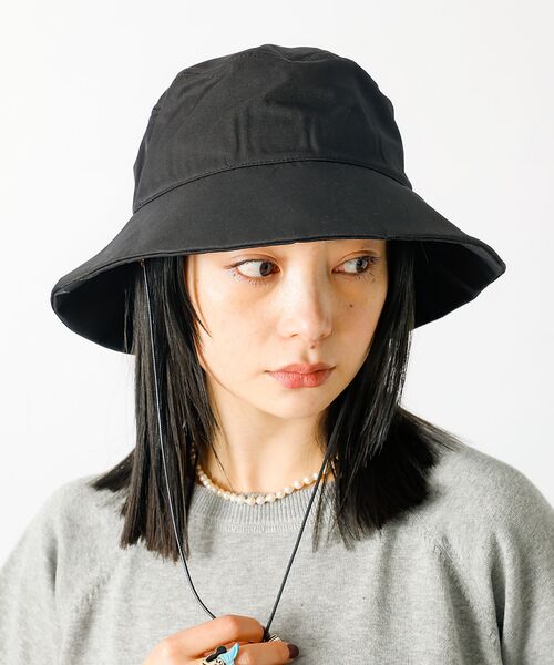 Rouge vif la cle/ルージュ・ヴィフ ラクレ 【Ruben/ルーベン】コットンナイロンハット(顎紐付き)【WEB限定】 ブラック F Rouge vif la cle/ルージュ・ヴィフ ラクレ 【Ruben/ルーベン】コットンナイロンハット(顎紐付き)【WEB限定】 ブラック F