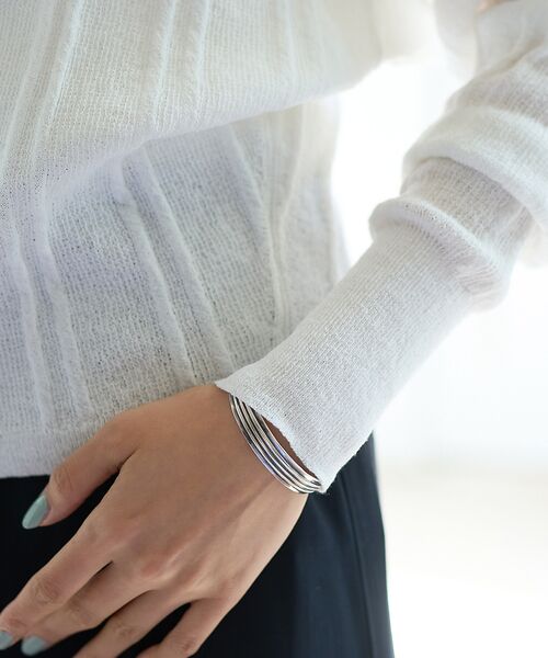 Rouge vif la cle / ルージュ・ヴィフ ラクレ ニット・セーター | 変形ストライプ前後2WAYニット / カーディガン | 詳細12