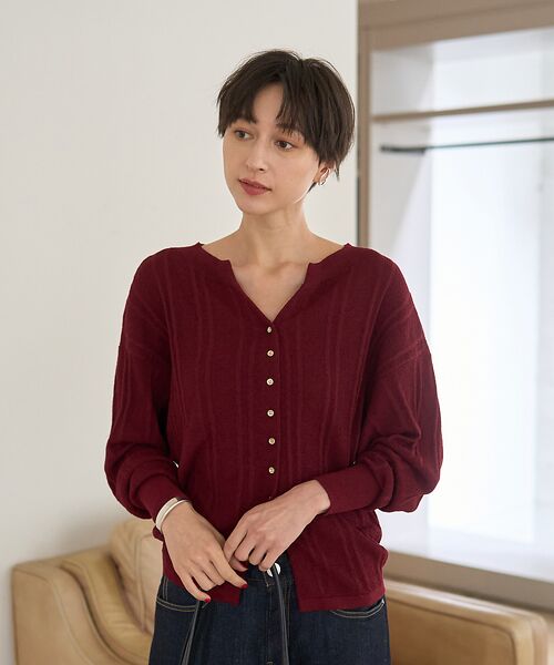 Rouge vif la cle / ルージュ・ヴィフ ラクレ ニット・セーター | 変形ストライプ前後2WAYニット / カーディガン | 詳細18