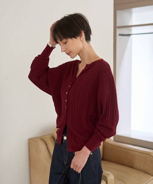 Rouge vif la cle / ルージュ・ヴィフ ラクレ ニット・セーター | 変形ストライプ前後2WAYニット / カーディガン | 詳細19