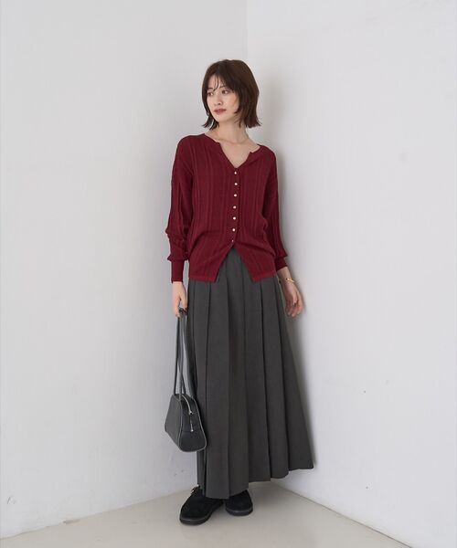 Rouge vif la cle / ルージュ・ヴィフ ラクレ ニット・セーター | 変形ストライプ前後2WAYニット / カーディガン | 詳細20