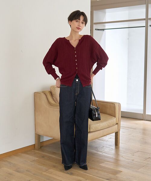 Rouge vif la cle / ルージュ・ヴィフ ラクレ ニット・セーター | 変形ストライプ前後2WAYニット / カーディガン | 詳細21