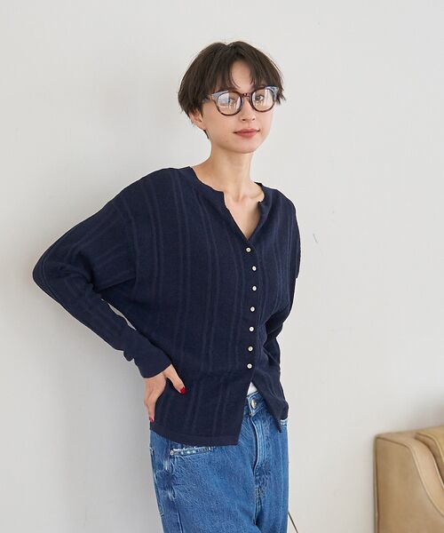 Rouge vif la cle / ルージュ・ヴィフ ラクレ ニット・セーター | 変形ストライプ前後2WAYニット / カーディガン | 詳細22