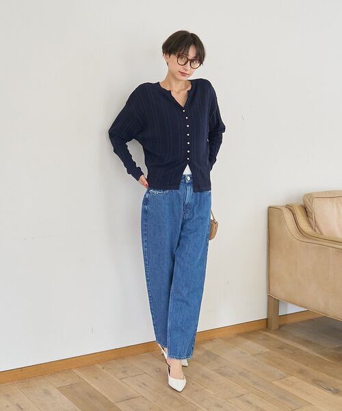 Rouge vif la cle / ルージュ・ヴィフ ラクレ ニット・セーター | 変形ストライプ前後2WAYニット / カーディガン | 詳細24