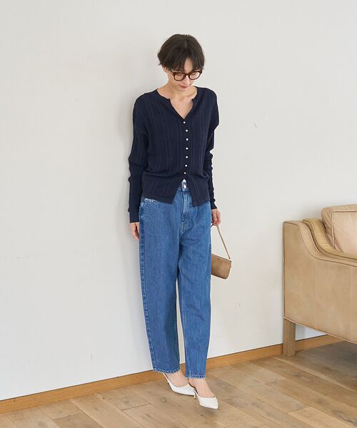 Rouge vif la cle / ルージュ・ヴィフ ラクレ ニット・セーター | 変形ストライプ前後2WAYニット / カーディガン | 詳細25