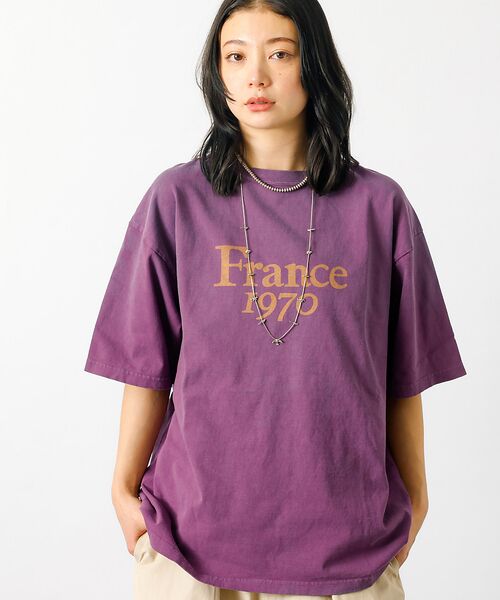 Rouge vif la cle/ルージュ・ヴィフ ラクレ 【REMI RELIEF / レミレリーフ】ロゴTシャツ / SP加工14/天竺 エンジ F Rouge vif la cle/ルージュ・ヴィフ ラクレ 【REMI RELIEF / レミレリーフ】ロゴTシャツ / SP加工14/天竺 エンジ F