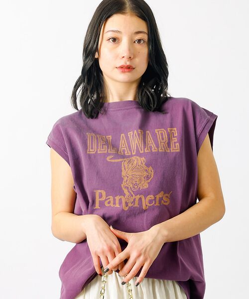 Rouge vif la cle/ルージュ・ヴィフ ラクレ 追加1【REMI RELIEF / レミレリーフ】ロゴTシャツ / ノースリーブ エンジ F Rouge vif la cle/ルージュ・ヴィフ ラクレ 追加1【REMI RELIEF / レミレリーフ】ロゴTシャツ / ノースリーブ エンジ F