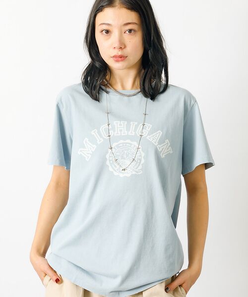 Rouge vif la cle/ルージュ・ヴィフ ラクレ 【REMI RELIEF / レミレリーフ】ロゴTシャツ / SP加工T(MIC サックスブルー F Rouge vif la cle/ルージュ・ヴィフ ラクレ 【REMI RELIEF / レミレリーフ】ロゴTシャツ / SP加工T(MIC サックスブルー F
