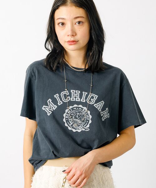 Rouge vif la cle/ルージュ・ヴィフ ラクレ 【REMI RELIEF / レミレリーフ】ロゴTシャツ / SP加工T(MIC ブラック F Rouge vif la cle/ルージュ・ヴィフ ラクレ 【REMI RELIEF / レミレリーフ】ロゴTシャツ / SP加工T(MIC ブラック F