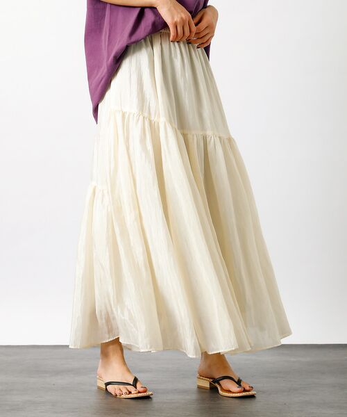 Rouge vif la cle / ルージュ・ヴィフ ラクレ ロング・マキシ丈スカート | 【MICA&DEAL/マイカアンドディール】ギャザースカート【WEB限定】 | 詳細1