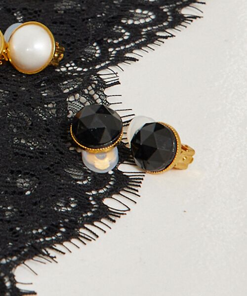 Rouge vif la cle / ルージュ・ヴィフ ラクレ ピアス・イヤリング | 【Caline Paris /カリーヌパリ 】ブラックストーンイヤリング | 詳細1