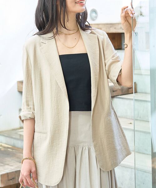 Rouge vif la cle / ルージュ・ヴィフ ラクレ テーラードジャケット | シングルテーラージャケット(ベージュ)