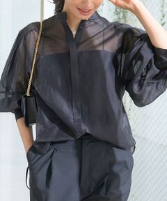 Rouge vif la cle / ルージュ・ヴィフ ラクレ シャツ・ブラウス | タックボリューム袖シアーブラウス