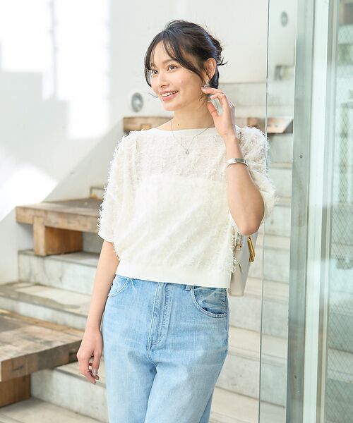 Rouge vif la cle / ルージュ・ヴィフ ラクレ ニット・セーター | シアーフリンジニット フレンチプルオーバー | 詳細1