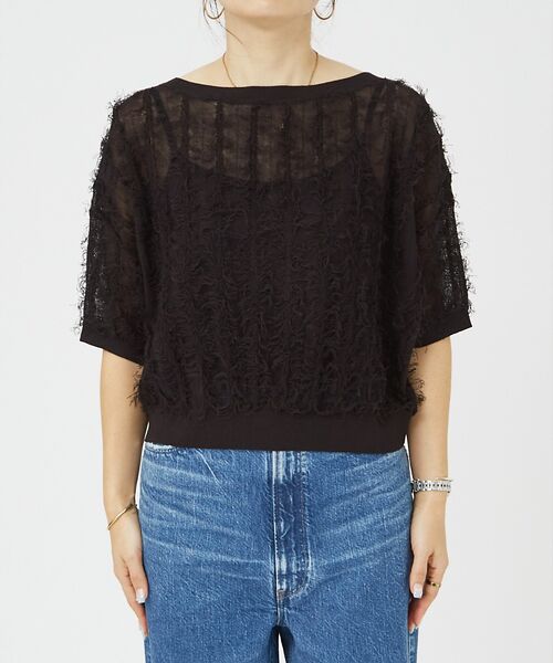 Rouge vif la cle / ルージュ・ヴィフ ラクレ ニット・セーター | シアーフリンジニット フレンチプルオーバー | 詳細19