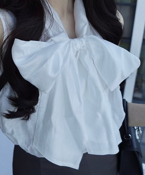 Rouge vif la cle / ルージュ・ヴィフ ラクレ シャツ・ブラウス | 【一部店舗限定】【北野百笑さん着用】2WAYリボンシアーブラウス | 詳細1