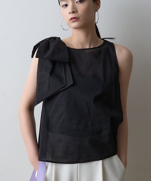 Rouge vif la cle/ルージュ・ヴィフ ラクレ 【一部店舗限定】ショルダービッグリボンブラウス【予約】 ブラック F Rouge vif la cle/ルージュ・ヴィフ ラクレ 【一部店舗限定】ショルダービッグリボンブラウス【予約】 ブラック F