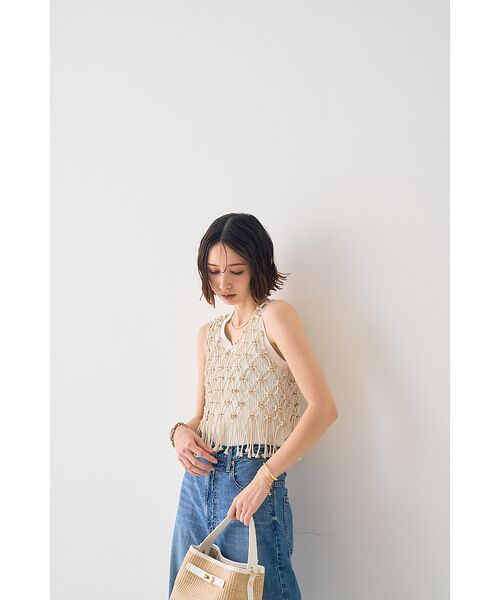 Rouge vif la cle / ルージュ・ヴィフ ラクレ ベスト | 【一部店舗限定】マクラメニットベスト | 詳細20