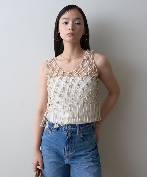 Rouge vif la cle / ルージュ・ヴィフ ラクレ ベスト | 【一部店舗限定】マクラメニットベスト | 詳細9