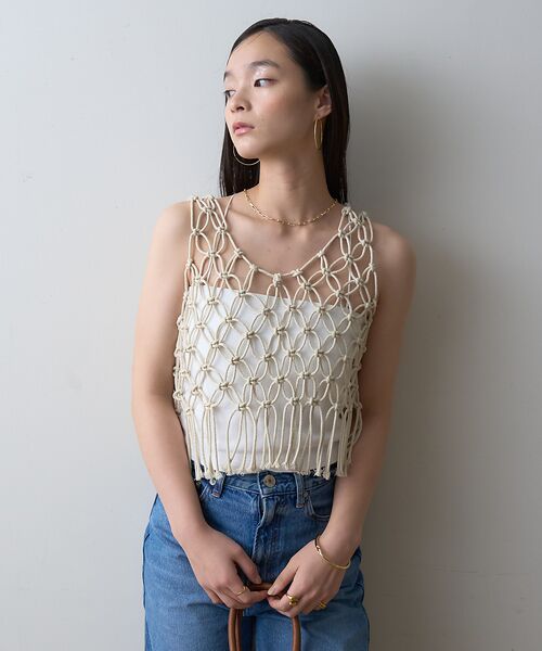 Rouge vif la cle / ルージュ・ヴィフ ラクレ ベスト | 【一部店舗限定】マクラメニットベスト | 詳細11