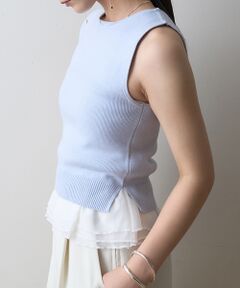 Rouge vif la cle / ルージュ・ヴィフ ラクレ ニット・セーター | 【一部店舗限定】チュールコンビノースリーブプルオーバー