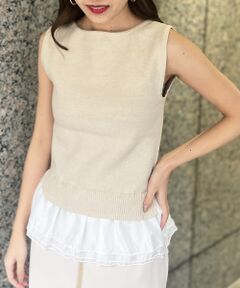 Rouge vif la cle / ルージュ・ヴィフ ラクレ ニット・セーター | 【一部店舗限定】チュールコンビノースリーブプルオーバー