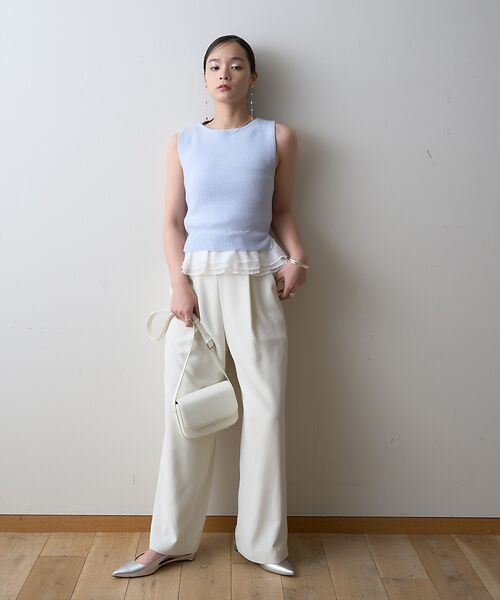 Rouge vif la cle / ルージュ・ヴィフ ラクレ ニット・セーター | 【一部店舗限定】チュールコンビノースリーブプルオーバー | 詳細4