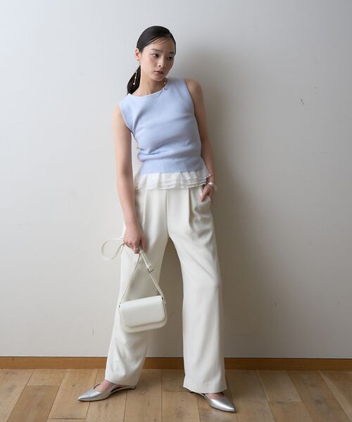 Rouge vif la cle / ルージュ・ヴィフ ラクレ ニット・セーター | 【一部店舗限定】チュールコンビノースリーブプルオーバー | 詳細5