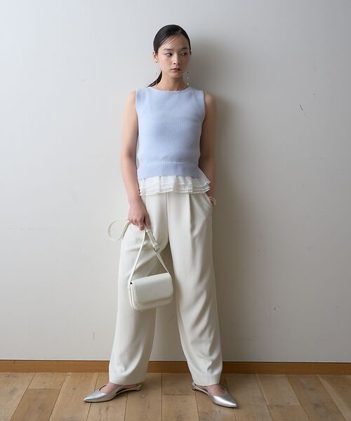 Rouge vif la cle / ルージュ・ヴィフ ラクレ ニット・セーター | 【一部店舗限定】チュールコンビノースリーブプルオーバー | 詳細6