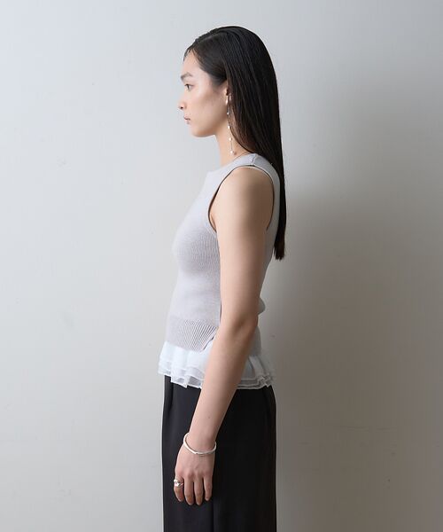 Rouge vif la cle / ルージュ・ヴィフ ラクレ ニット・セーター | 【一部店舗限定】チュールコンビノースリーブプルオーバー | 詳細19