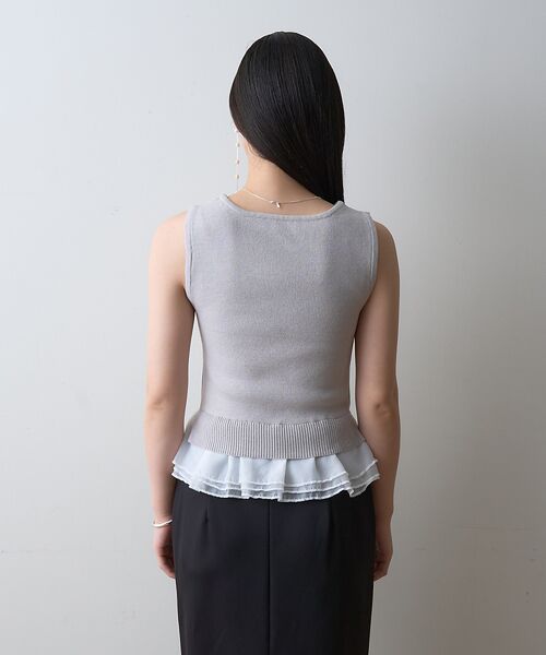 Rouge vif la cle / ルージュ・ヴィフ ラクレ ニット・セーター | 【一部店舗限定】チュールコンビノースリーブプルオーバー | 詳細20