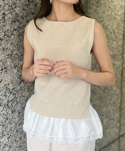 Rouge vif la cle / ルージュ・ヴィフ ラクレ ニット・セーター | 【一部店舗限定】チュールコンビノースリーブプルオーバー | 詳細25