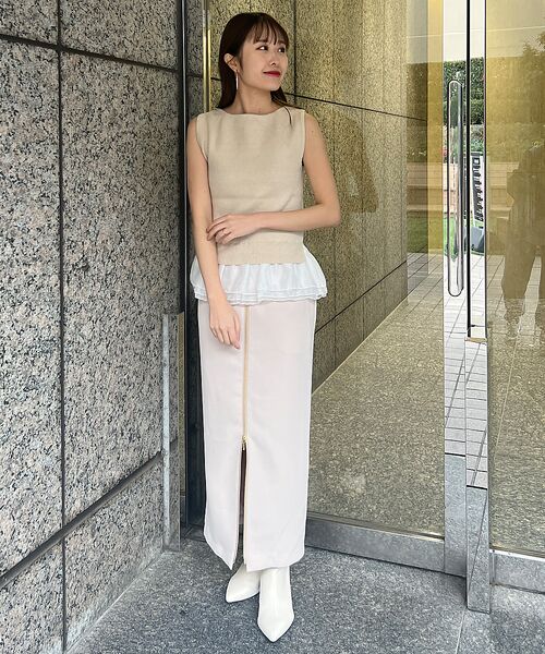 Rouge vif la cle / ルージュ・ヴィフ ラクレ ニット・セーター | 【一部店舗限定】チュールコンビノースリーブプルオーバー | 詳細26