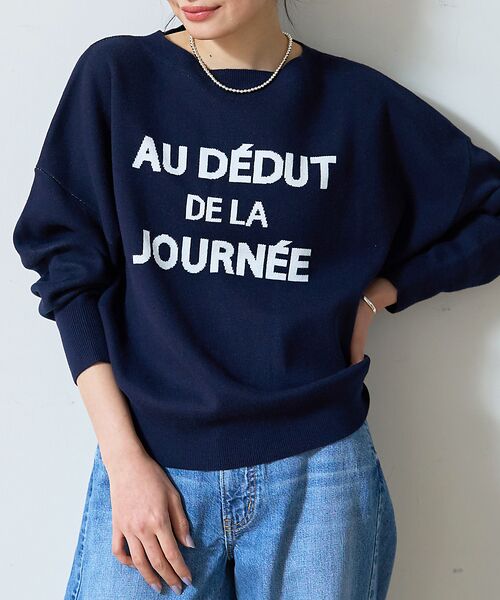 Rouge vif la cle/ルージュ・ヴィフ ラクレ 【一部店舗限定】【追加4】ジャガードロゴニット ネイビー F Rouge vif la cle/ルージュ・ヴィフ ラクレ 【一部店舗限定】【追加4】ジャガードロゴニット ネイビー F