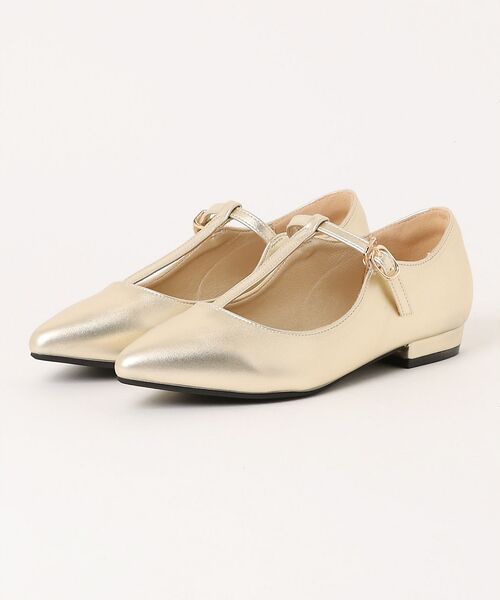 Rouge vif la cle/ルージュ・ヴィフ ラクレ 【一部店舗限定】Tストラップパンプス ゴールド 24 Rouge vif la cle/ルージュ・ヴィフ ラクレ 【一部店舗限定】Tストラップパンプス ゴールド 24
