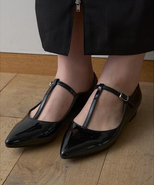 Rouge vif la cle/ルージュ・ヴィフ ラクレ 【一部店舗限定】Tストラップパンプス ブラック 24 Rouge vif la cle/ルージュ・ヴィフ ラクレ 【一部店舗限定】Tストラップパンプス ブラック 24
