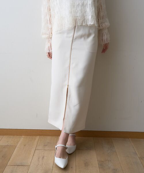 Rouge vif la cle / ルージュ・ヴィフ ラクレ ロング・マキシ丈スカート | 【一部店舗限定】フロントZIPストレッチハイウエストスカート | 詳細1